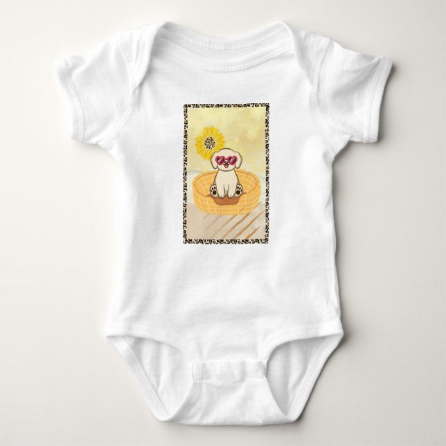 Body Para Bebé Perro con gafas de sol Tigre Imprimir camiseta (Anverso)