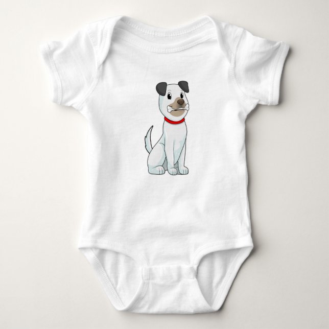 Body Para Bebé Perro con hueso (Anverso)