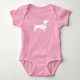 Body Para Bebé Perro Dachshund Weiner Perro Baby Shower Chica ros