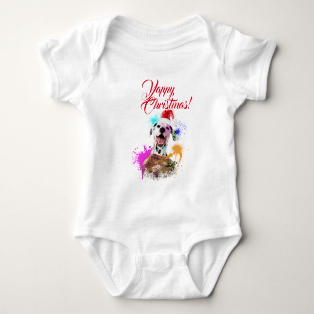 Body Para Bebé Perro dálmata lindo personalizable Navidad diverti (Anverso)