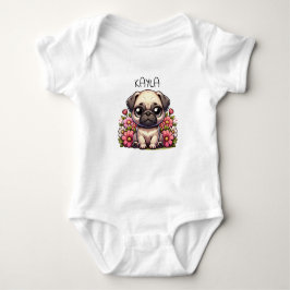 Body Para Bebé Perro de cachorro de pug lindo personalizado