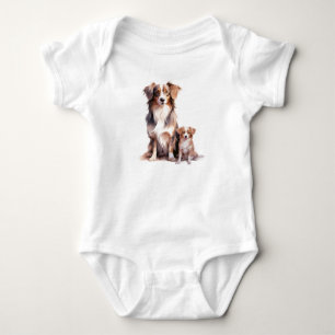 Body Para Bebé Perro de Momma y Baby Puppy, Collie, Baby Shower