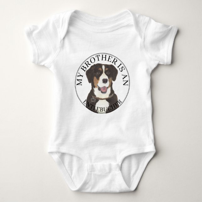 Body Para Bebé Perro de montaña Entlebucher personalizado (Anverso)