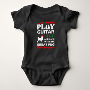Body Para Bebé perro de pug solo quiero regalar guitarra