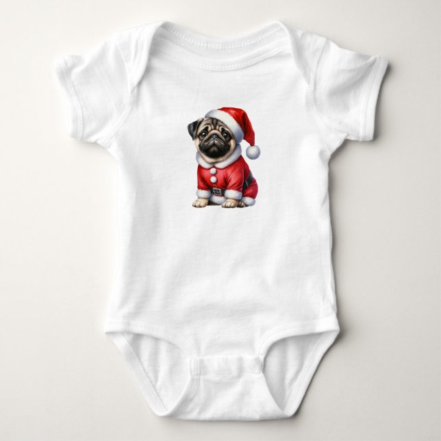 Body Para Bebé Perro de Santa Luminoso (Anverso)
