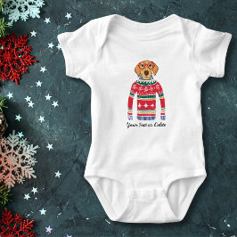 Body Para Bebé Perro divertido llevando gafas, Navidades feos sué