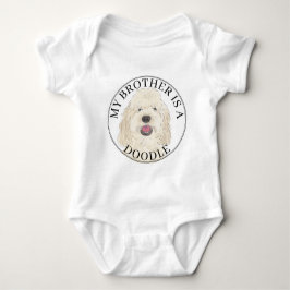 Body Para Bebé Perro dorado crema blanca personalizada