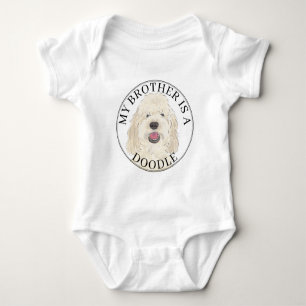 Body Para Bebé Perro dorado crema blanca personalizada