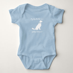 Body Para Bebé Perro dorado Perro Baby Shower Blue Boy