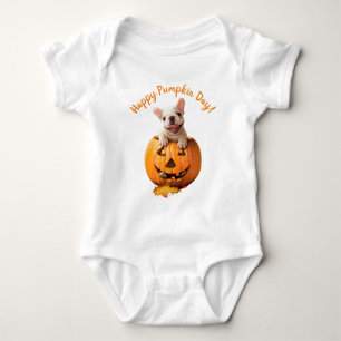 Body Para Bebé Perro en Jack-o-Lantern