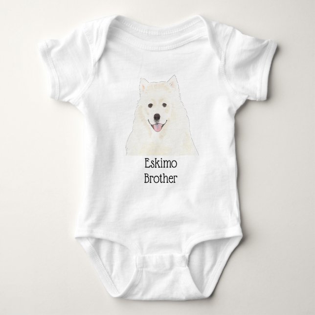 Body Para Bebé Perro esquimal americano personalizable Samoyed (Anverso)