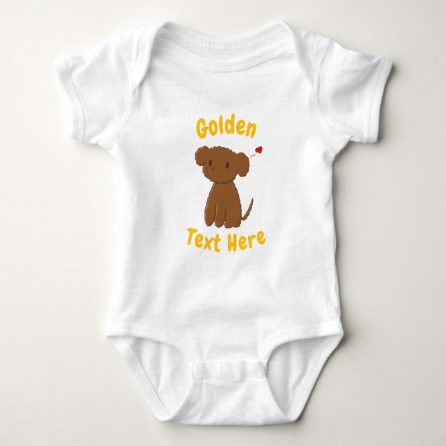 Body Para Bebé Perro Golden Doodle Personalizado (Anverso)