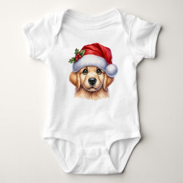 Body Para Bebé Perro Golden Retriever con Santa Claus Style-82535 (Anverso)