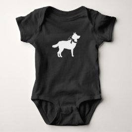 Body Para Bebé Perro Husky Siberiano Baby Shower Gris porcino