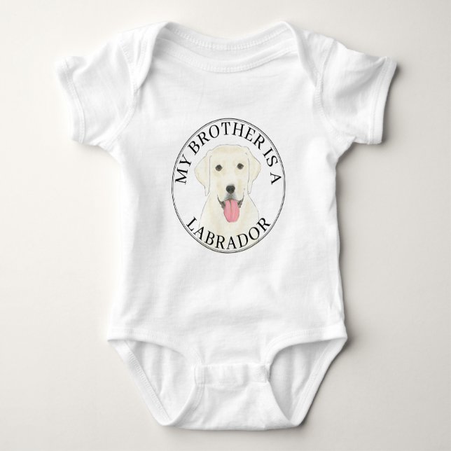 Body Para Bebé Perro Labrador Blanco (Anverso)