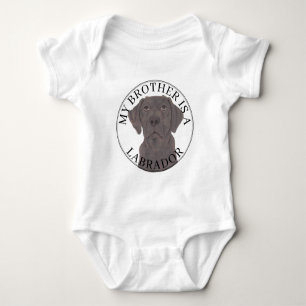 Body Para Bebé Perro Labrador Chocolate