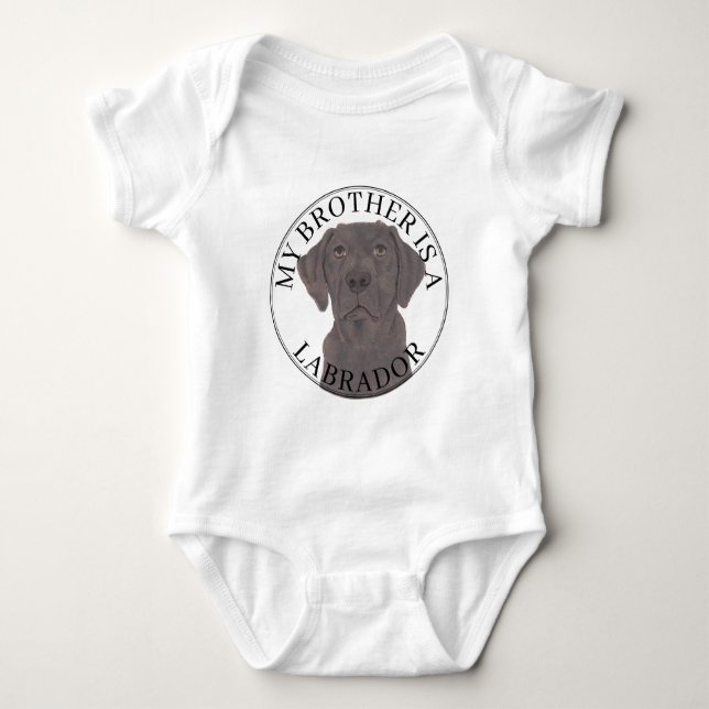 Body Para Bebé Perro Labrador Chocolate (Anverso)