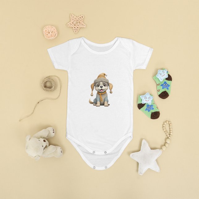 Body Para Bebé Perro lindo con ropa de invierno (Subido por el creador)