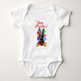 Body Para Bebé Perro Malinois Bonito Personalizable Navidad Yappy