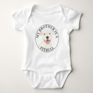 Body Para Bebé Perro Pitbull Blanco