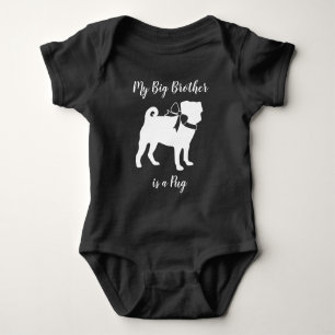 Body Para Bebé Perro Pug Baby Shower Cachorro gris Sexo neutro