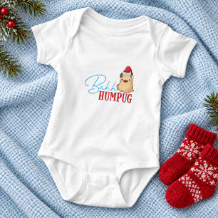Body Para Bebé Perro Pug Divertido Bah Humpug Navidad