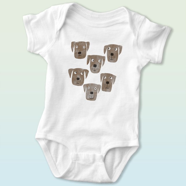Body Para Bebé Perro recuperador de chocolate blanco (Chocolate labrador retriever dog baby bodysuit)