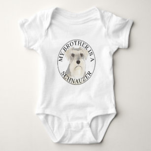 Body Para Bebé Perro Schnauzer Gris Blanco Plateado