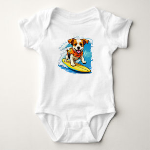 Body Para Bebé Perro Surfista