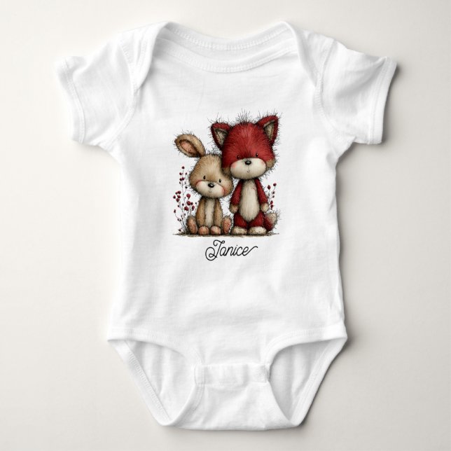 Body Para Bebé Perro y gato lindos (Anverso)