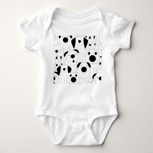 Body Para Bebé Perros pequeños: personalizado blanco y negro. (Anverso)