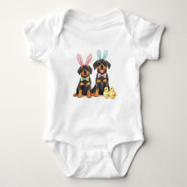 Body Para Bebé Perros Rottweiler de Pascua Orejas de Conejo