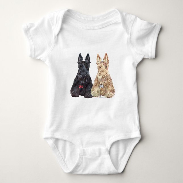 Body Para Bebé Perros Scottie Trigo y Negro (Anverso)