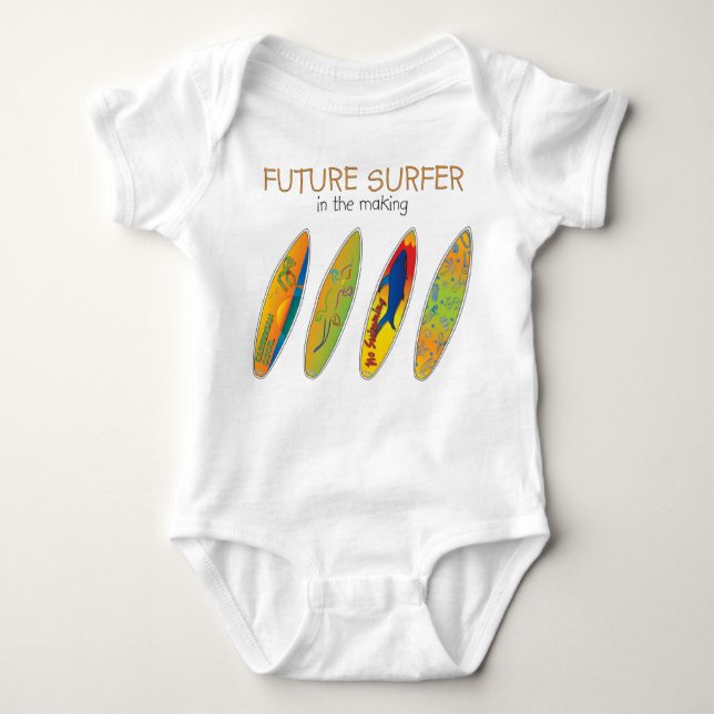 BODY PARA BEBÉ PERSONA QUE PRACTICA SURF FUTURA EN LA FABRICACIÓN (Anverso)