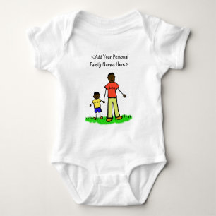 Body Para Bebé Personaje de familia padre e hijo Personalizado Ar