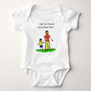 Body Para Bebé Personaje de familia padre e hijo Personalizado Ar