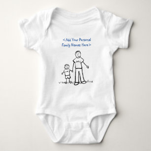 Body Para Bebé Personaje de familia padre e hijo Personalizado Ar