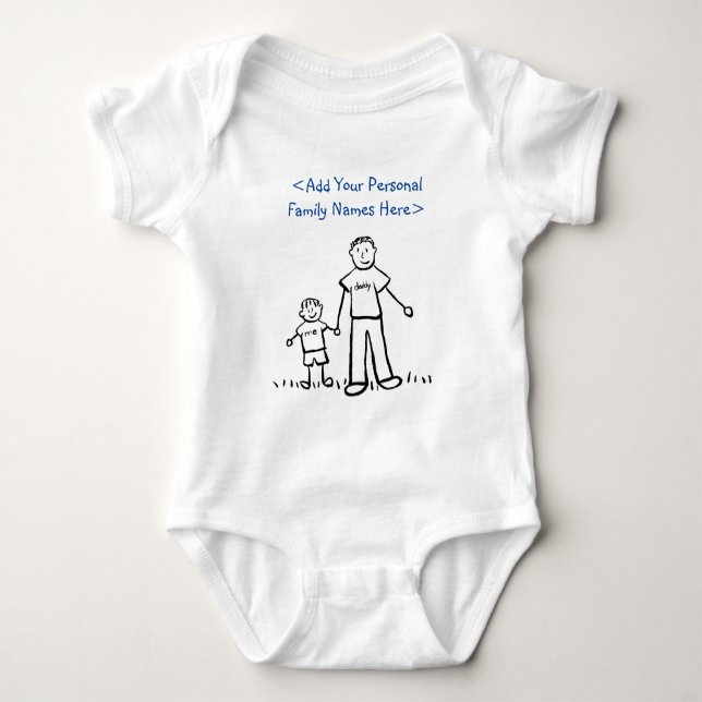 Body Para Bebé Personaje de familia padre e hijo Personalizado Ar (Anverso)