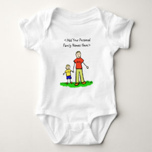 Body Para Bebé Personaje de familia padre e hijo Personalizado Ar