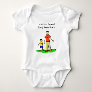 Body Para Bebé Personaje de familia padre e hijo Personalizado Ar