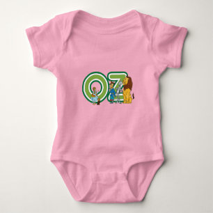 Body Para Bebé Personajes vintage del mago de Oz y letras de text