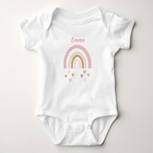 Body Para Bebé Personalisierter Babybody mit Name und Regenbogen (Anverso)