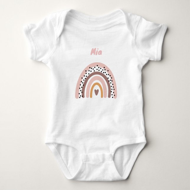 Body Para Bebé Personalisierter Babybody mit Name und Regenbogen (Anverso)