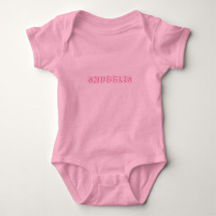 Body Para Bebé Personaliza el nombre o texto "Snuggles" rosa clar