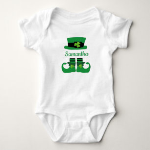 Body Para Bebé Personaliza el traje verde de duende de San Patric