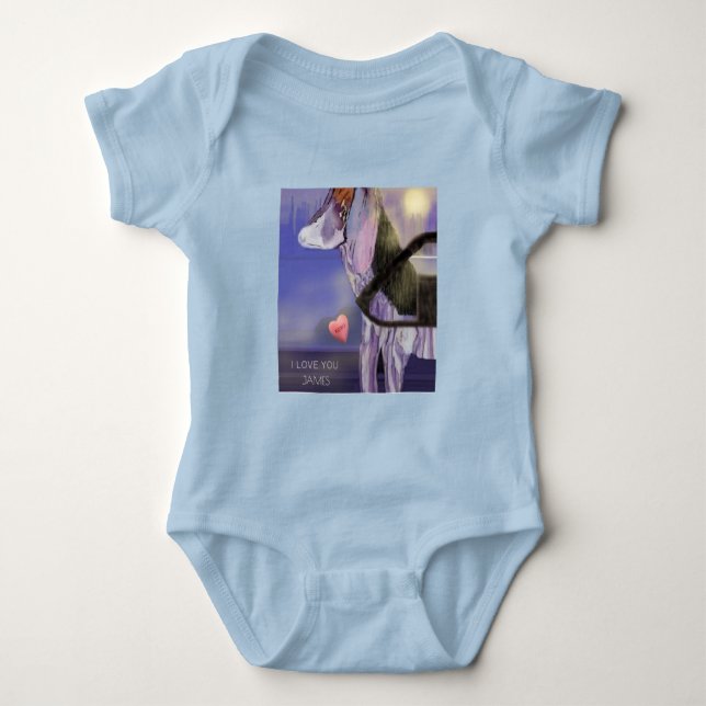 Body Para Bebé Personaliza la luz azul cielo "TE AMO" (Anverso)