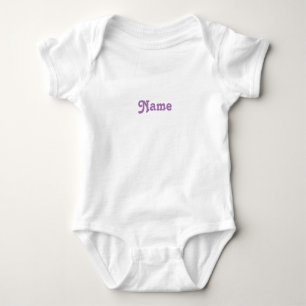 Body Para Bebé Personaliza nombre, texto lavanda letras grises