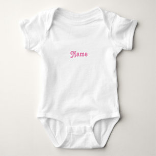 Body Para Bebé Personaliza nombre, texto letras rosadas grises