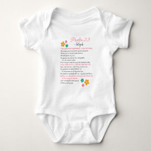 Body Para Bebé Personaliza Salmo 23-Flores de Escrituras Bíblicas