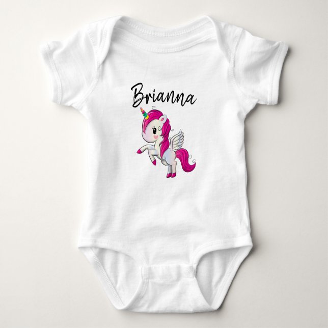 Body Para Bebé Personaliza tu propio bodysuit de unicornio bebé (Anverso)